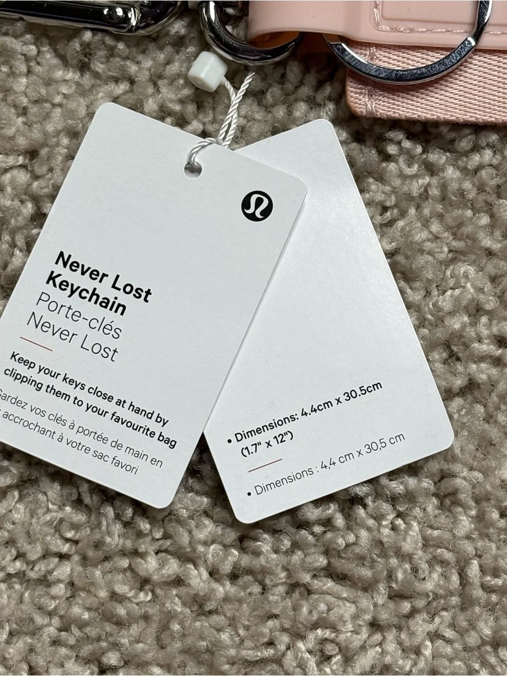 Lululemon Never Lost Keychain
